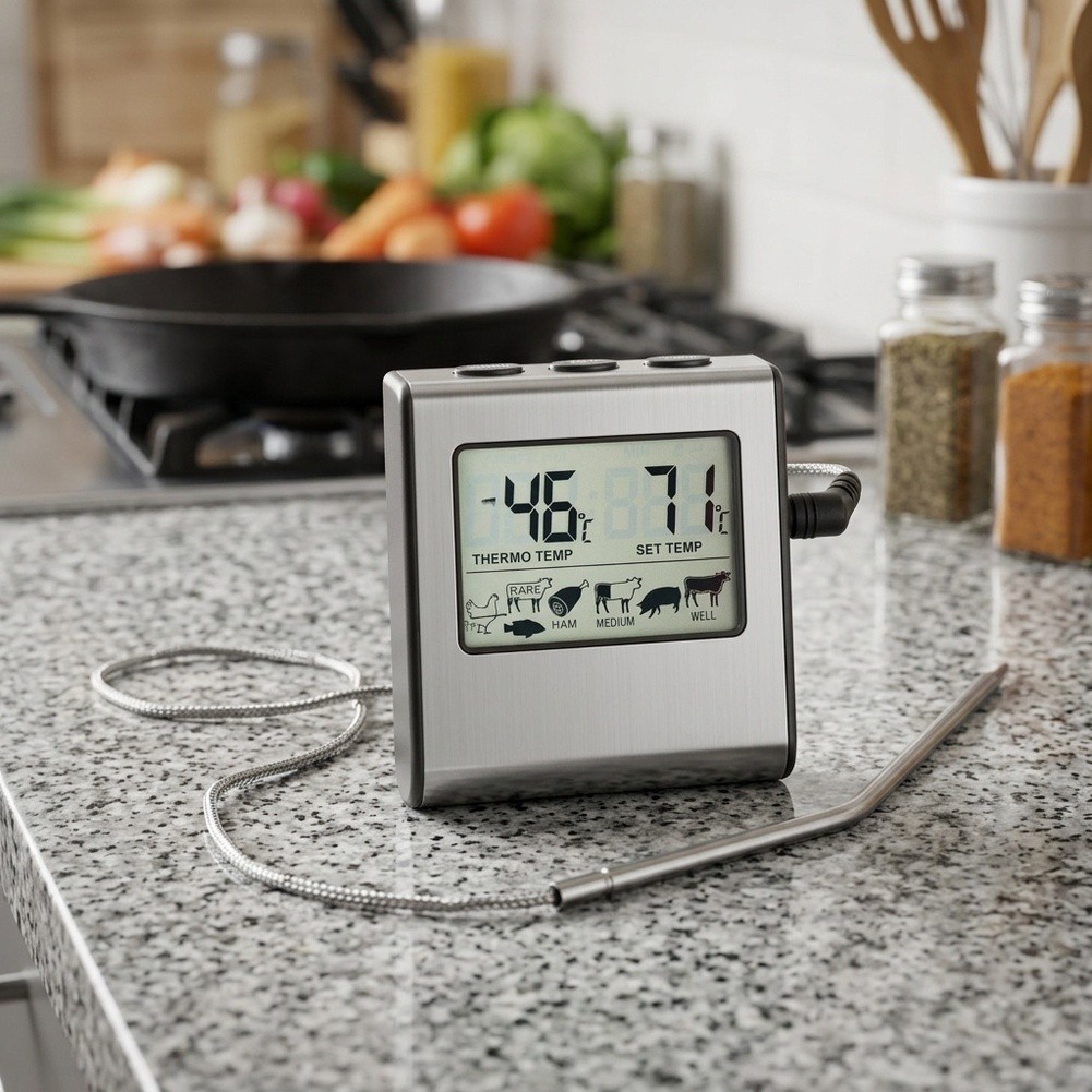 Digital Thermometer Probe - Termômetro Digital LCD para Carne com