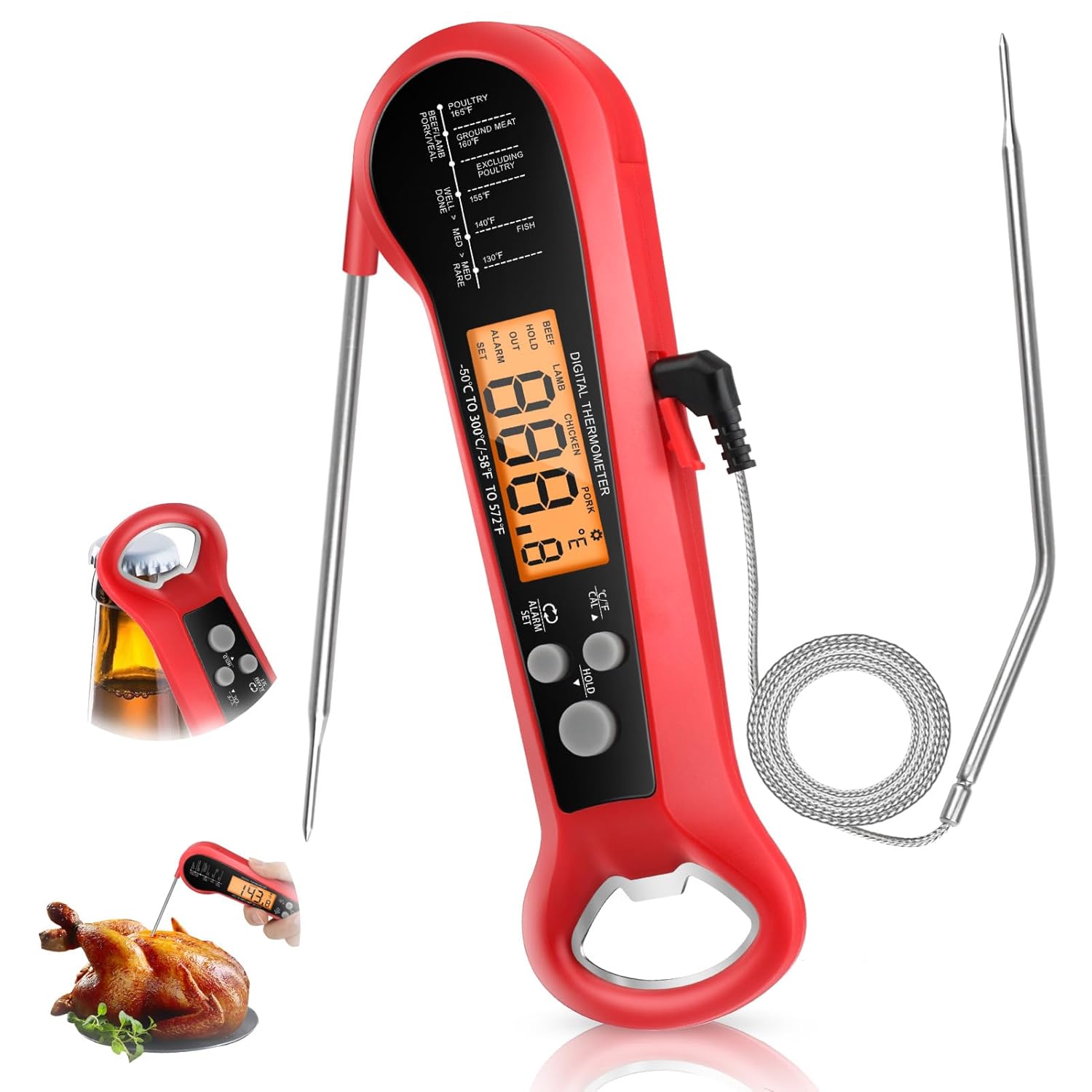 Digital Thermometer Probe - Termômetro Digital Profissional para Carne à