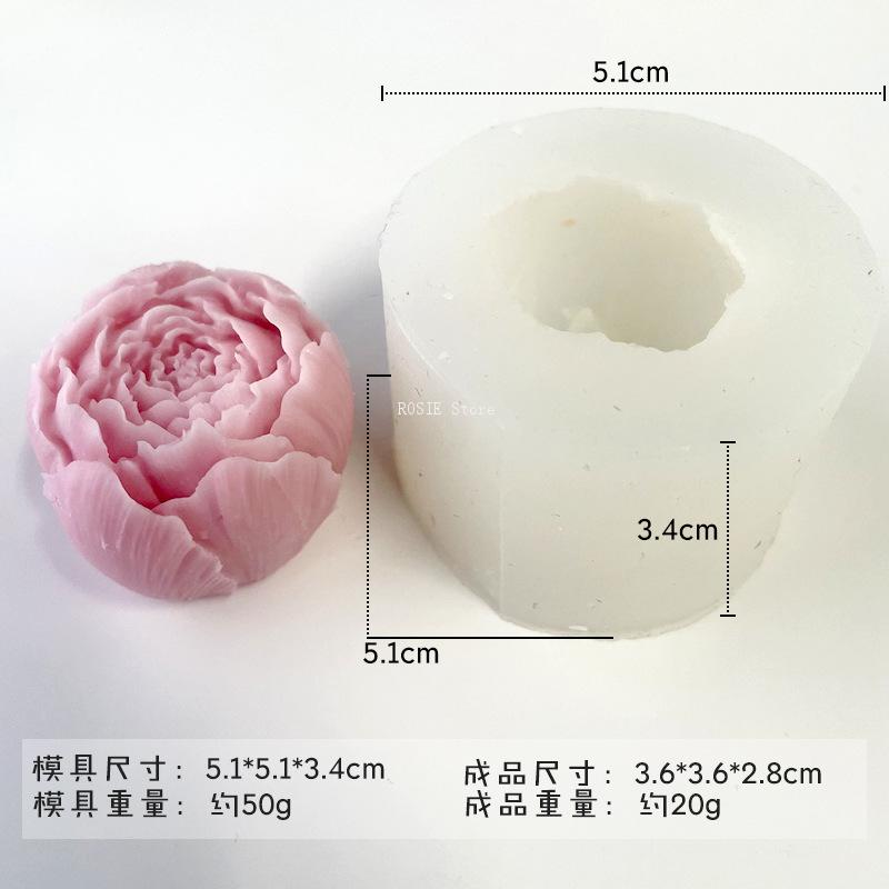 3D Peony Flower Silicone Mold, - Candle Making Supplies For Beginners avaliação e preço